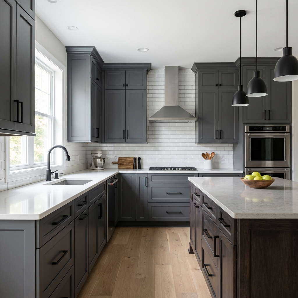 Kitchen cabinets after professional refacing in Matthews, NC