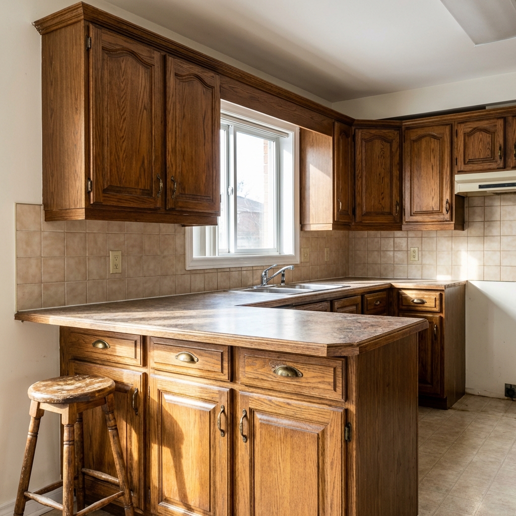 Kitchen cabinets before refacing